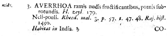 Averrhoa acida de Linné